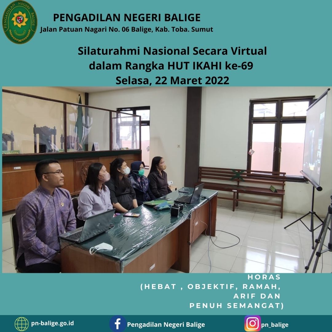 Silaturahmi Nasional Secara Virtual dalam Rangka HUT IKAHI ke-69 